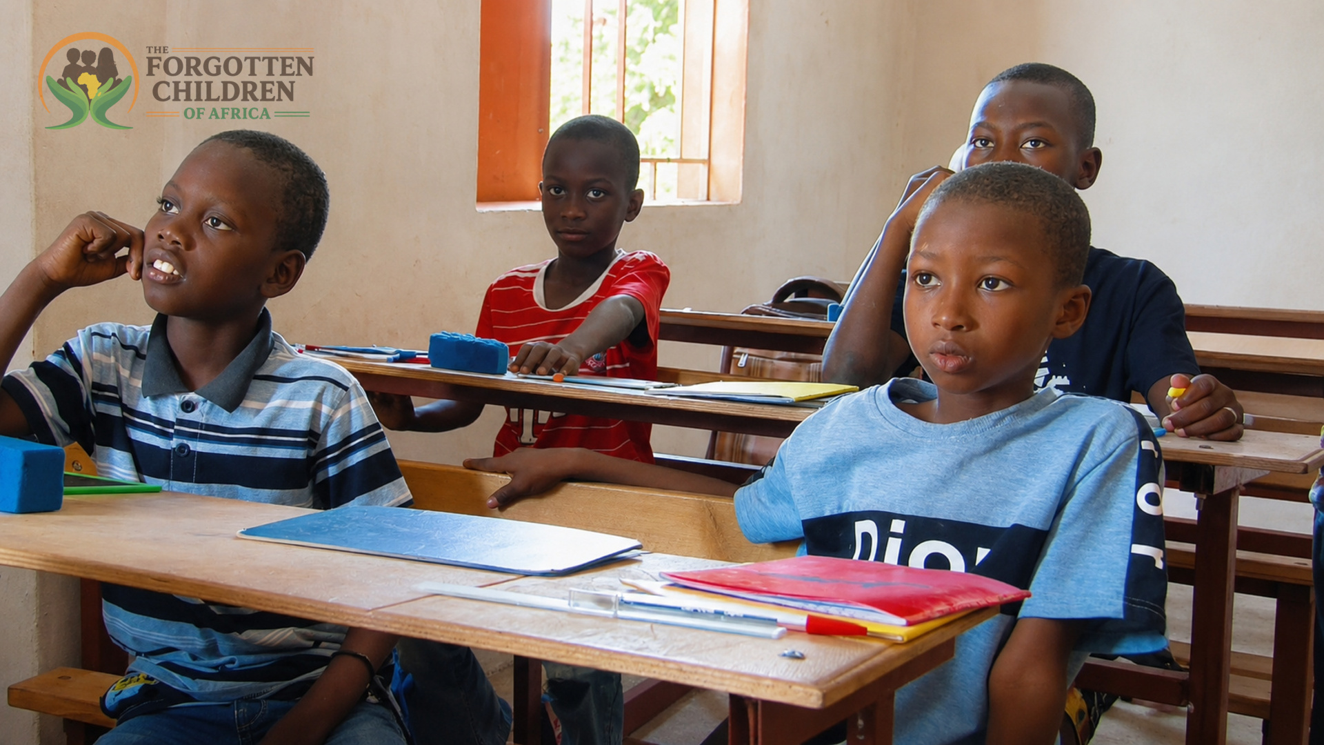 Young students at desks